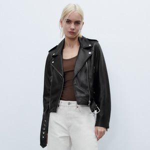 BNWT Zara faux leather moto jacket